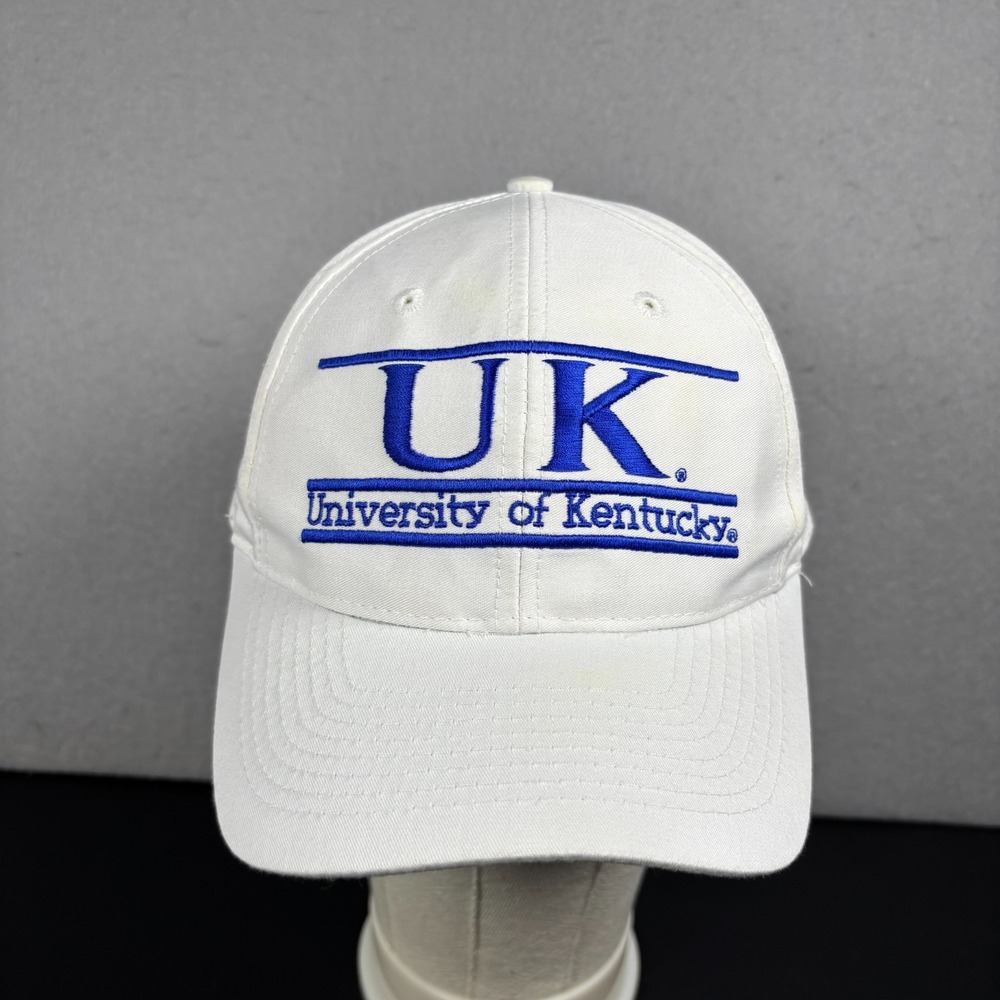Vintage 90s Kentucky Wildcats Hat The Game Split Bar Snapback White Green Brim